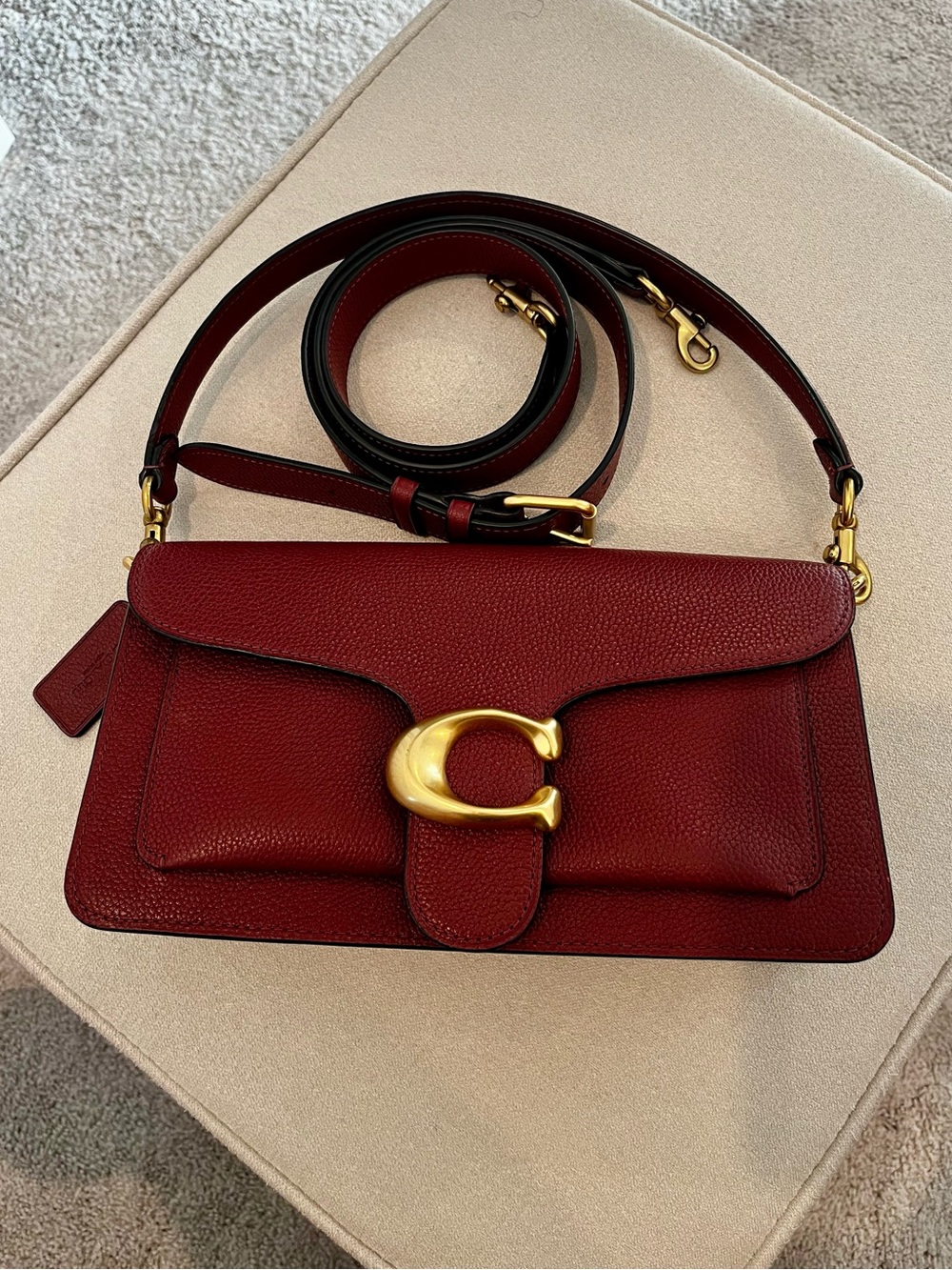 Coach Women's Tabby 26 Shoulder Bag in Wine Merlot Burgundy with Gold Hardware